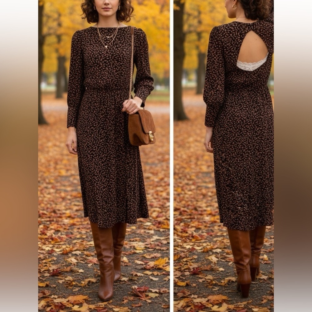 Maeve | Anthropologie Open Back Printed Midi Dress